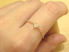 楽天市場】【再販】K18 ダイヤモンド チェーンリング「ハートカット