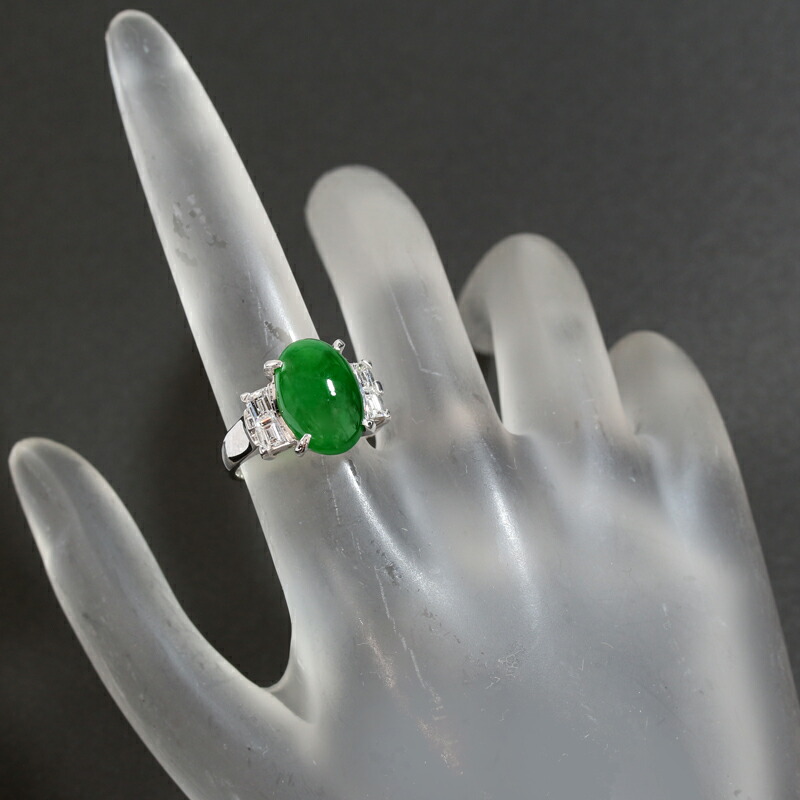 楽天市場】翡翠 5.295ct リング 10号 PT900 プラチナ ダイヤモンド