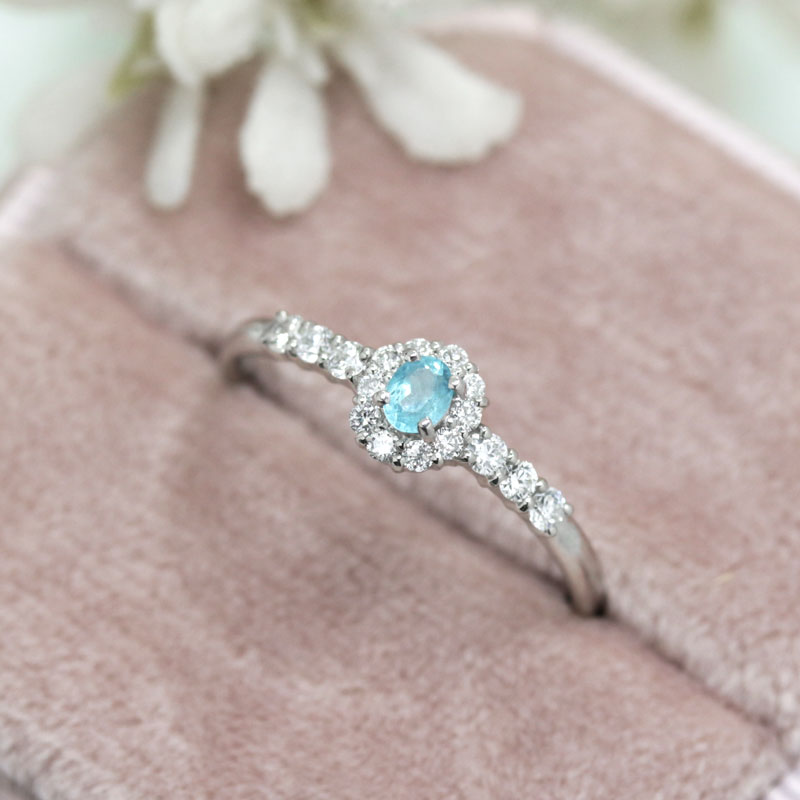 楽天市場】パライバトルマリン 0.1ct リング 11号 PT900 プラチナ