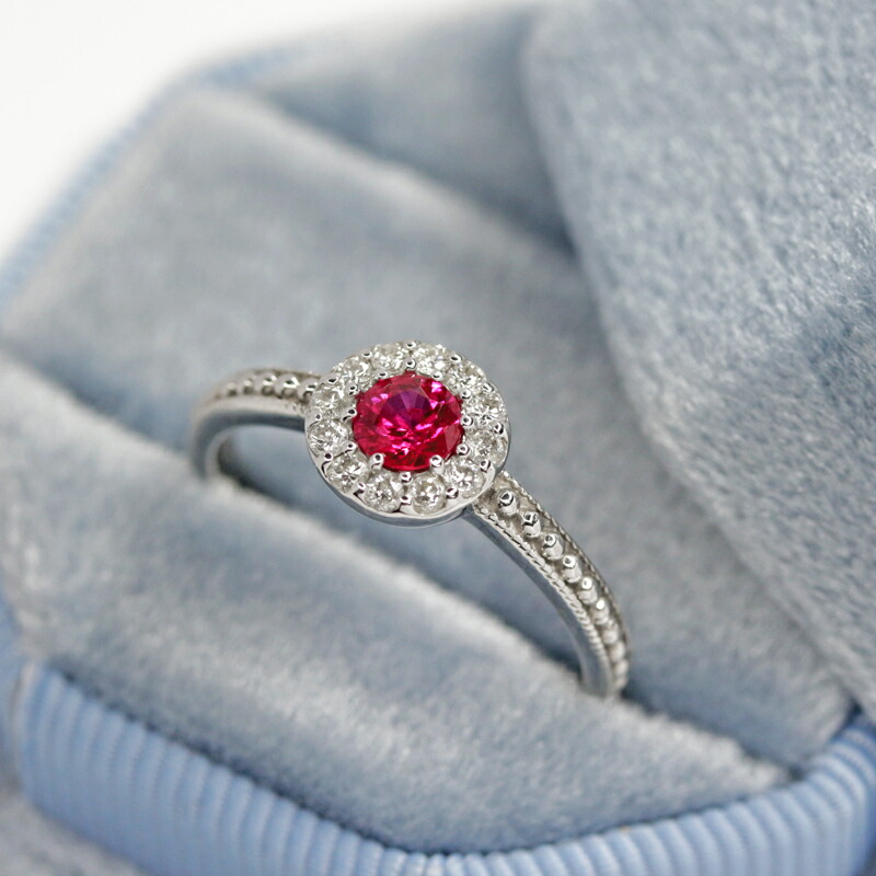 楽天市場】ルビー 0.3ct ダイヤモンド リング 13号 PT900 プラチナ