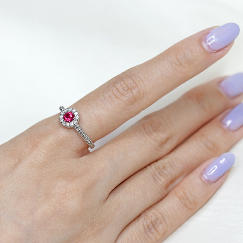楽天市場】ルビー 0.3ct ダイヤモンド リング 13号 PT900 プラチナ