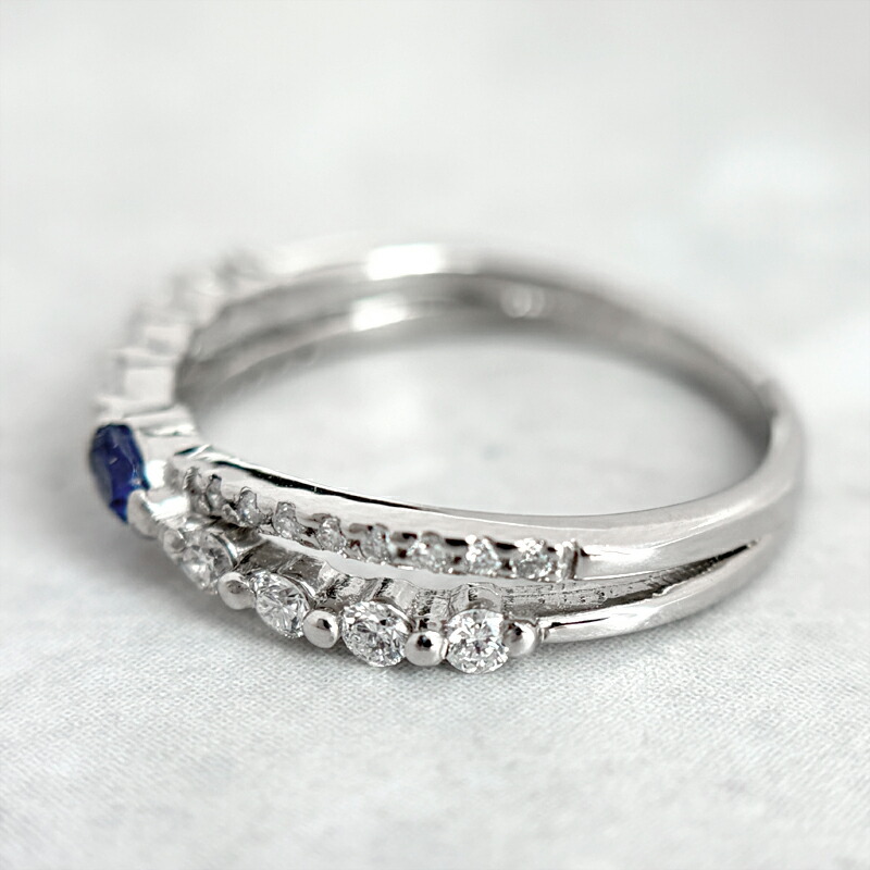 鑑別カード付】ベニトアイト ダイヤモンド プラチナ リング 天然石 約9