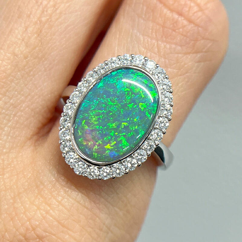 楽天市場】【ｾｰﾙ】ブラックオパール 3.217ct リング 12号 PT950