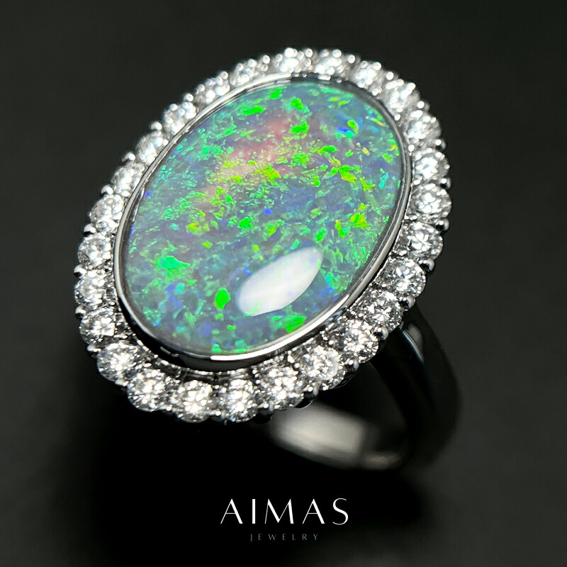 楽天市場】【ｾｰﾙ】ブラックオパール 3.217ct リング 12号 PT950