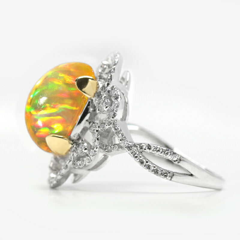 楽天市場】メキシコオパール 4.27ct リング PT900/YG プラチナ