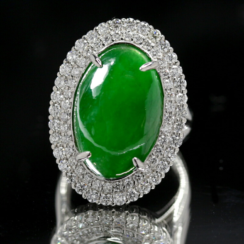 楽天市場】翡翠 10.54ct リング 12号 PT900 プラチナ 指輪
