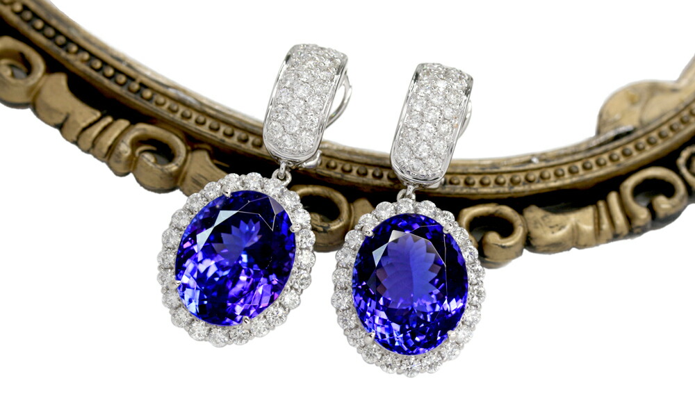 楽天市場】【ｾｰﾙ】タンザナイト 16ct/15.33ct ピアス PT900 K18WG 18金