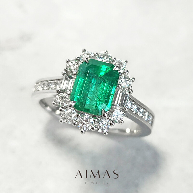 楽天市場】エメラルド 1.44ct リング 12号 PT950 プラチナ 指輪 ダイヤ
