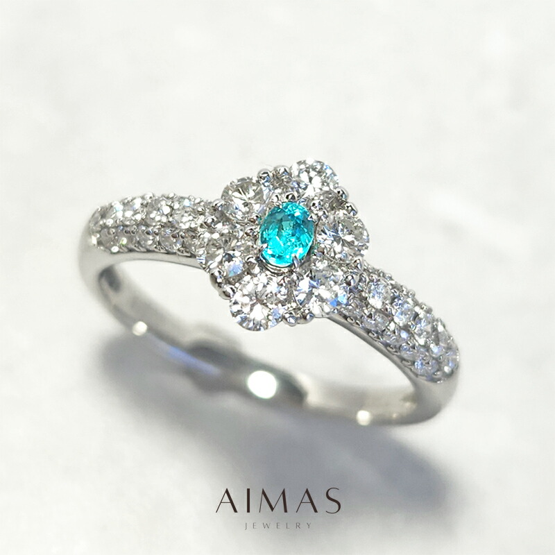 楽天市場】【ｾｰﾙ】パライバトルマリン 0.1ct リング 12号 PT950