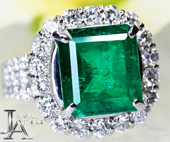 楽天市場】コロンビア産ビビッドグリーンエメラルド 5.21ct リング 13