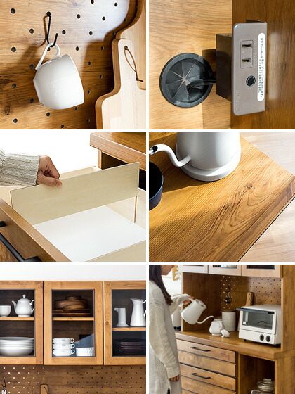 楽天市場】食器棚 完成品 105cm カップボード キッチンラック キッチン