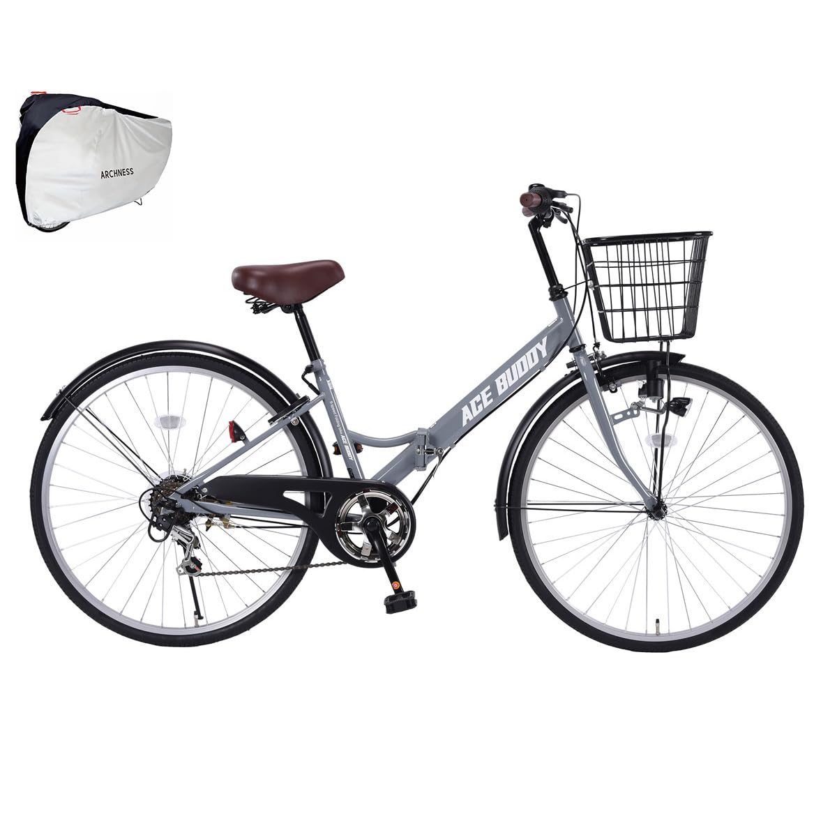 千葉県引取限定】ACE BUDDY 折りたたみ自転車 ホワイト 美品 ACE BUDDY