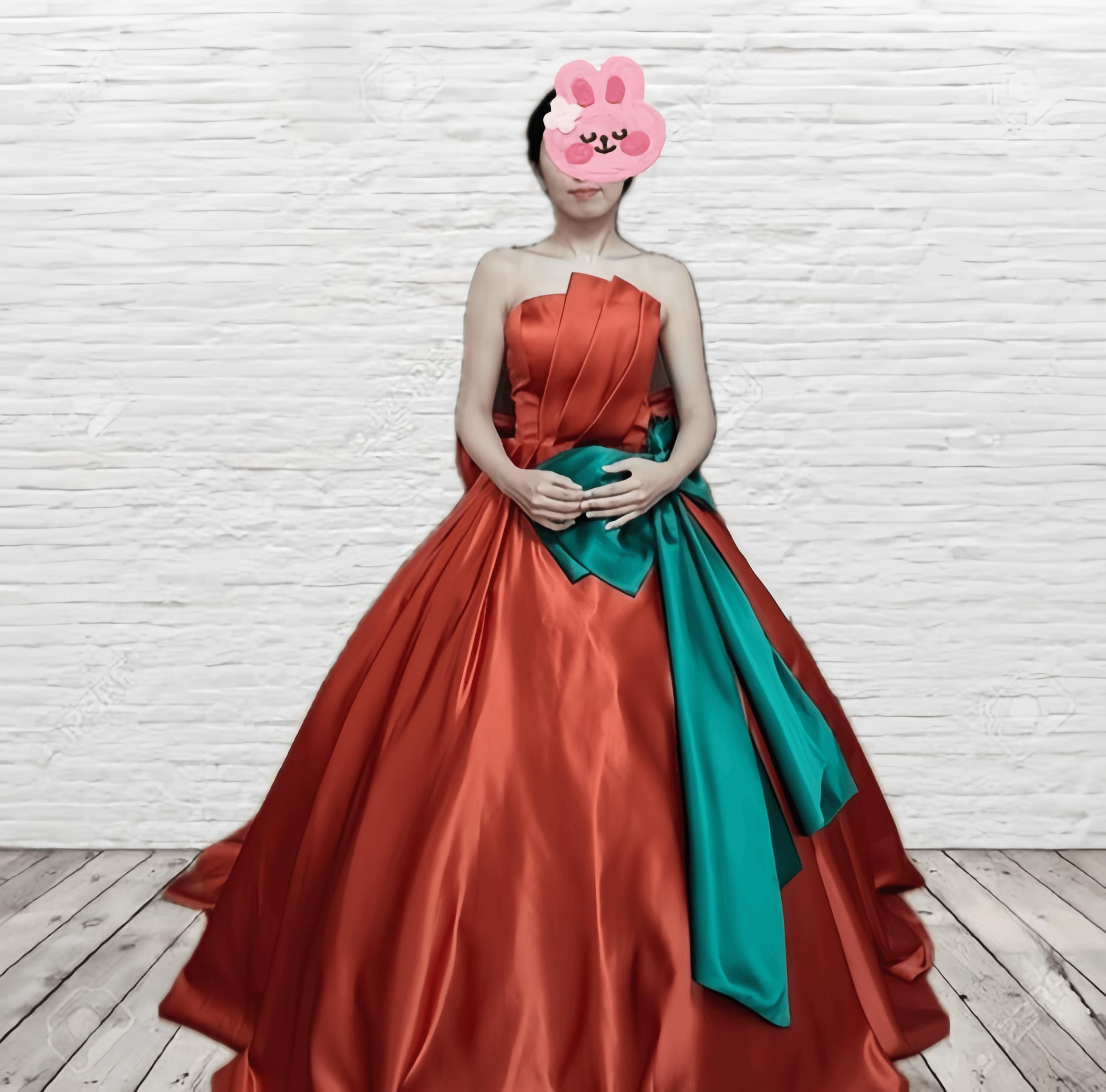 楽天市場】実例写真！カラードレス テラコッタ色 ふっくら柔らかな