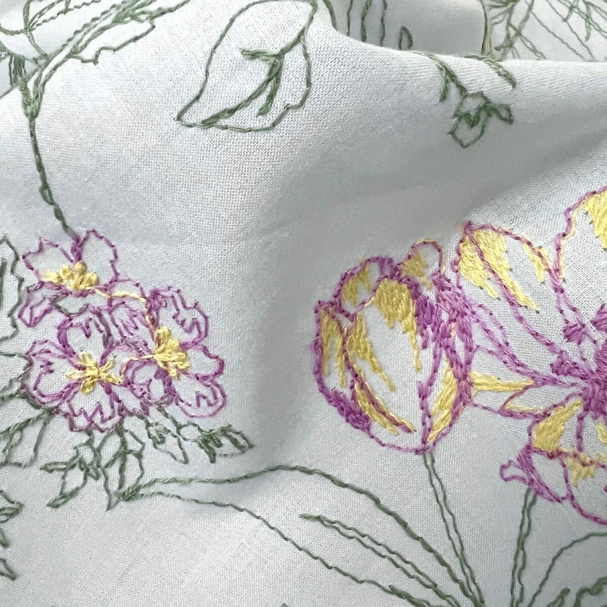 楽天市場】花 刺繍 ローン エンブロイダリー 10cmから : OKB fabric