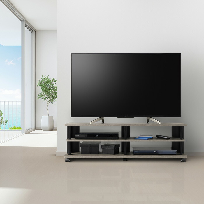 楽天市場】朝日木材加工 テレビ台 Scallop 52型 幅120cm キャスター付