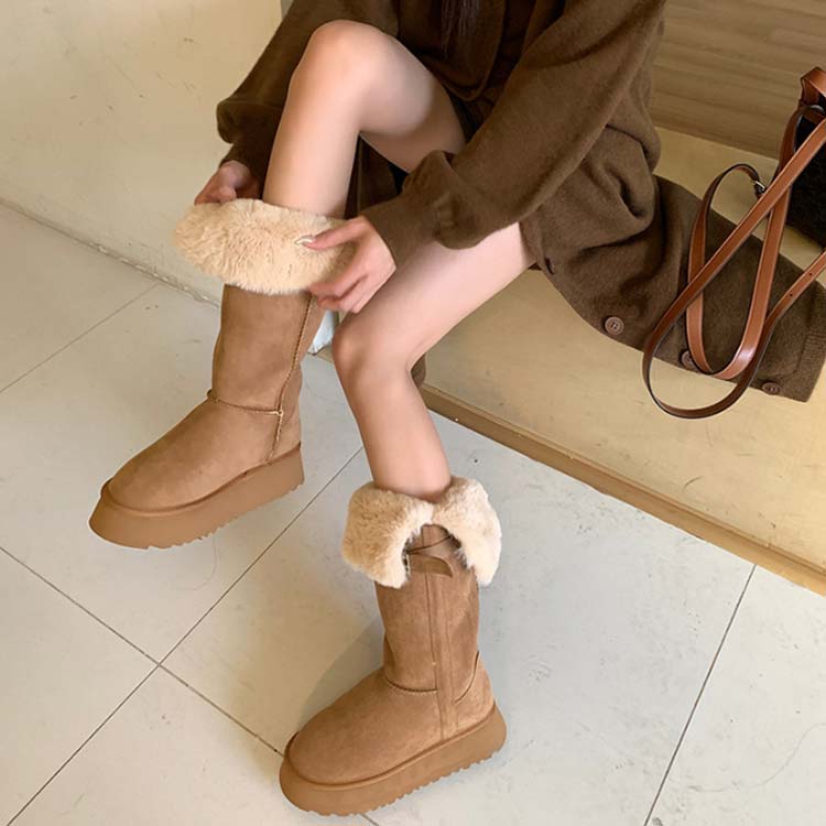 楽天市場】ムートンブーツ 4cm 厚底 ロング レディース ブーツ