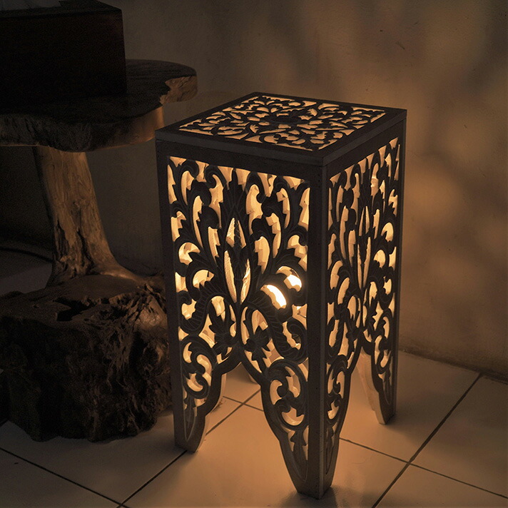 楽天市場】バリカービングスタンドランプ 彫刻 照明 ライト ランプ