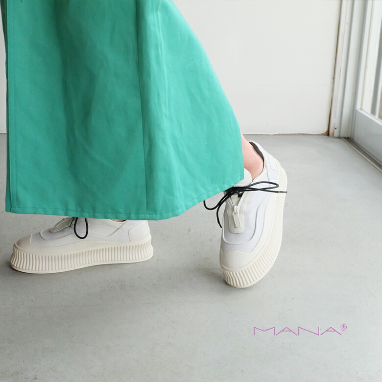 楽天市場】MANA マナ レディース スニーカー 白 グレー ブロック