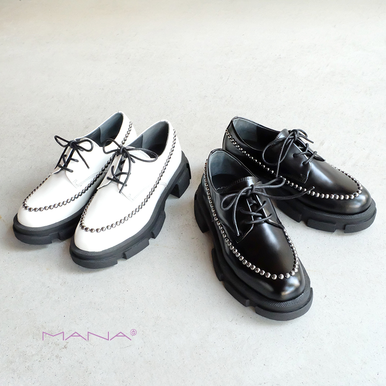 楽天市場】MANA マナ レディース スタッズ・レースアップシューズ 厚底