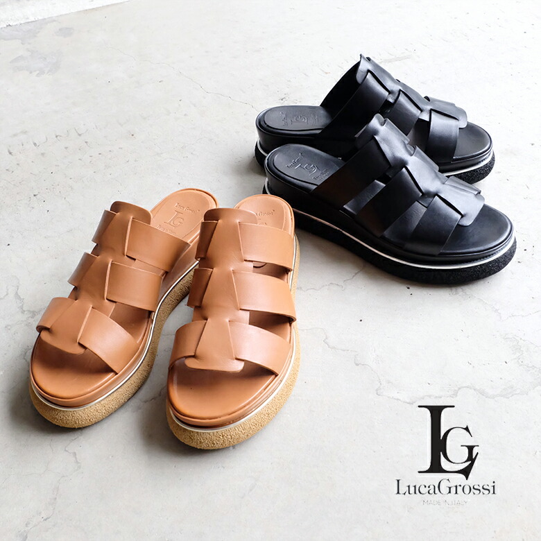 楽天市場】Luca Grossi ルカグロッシ サンダル 厚底 グルカ ミュール