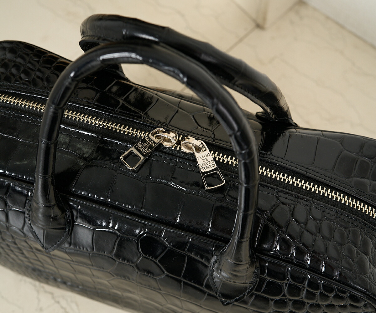 ボストンバッグ レディース 高級 クロコ 型押し レザー ラグジュアリー