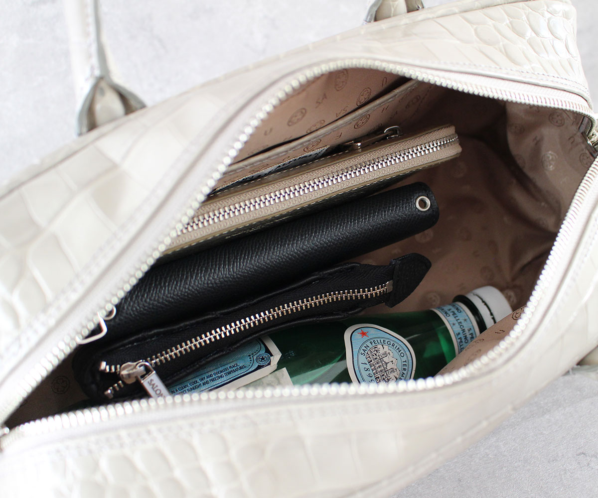 ボストンバッグ レディース 高級 クロコ 型押し レザー ラグジュアリー