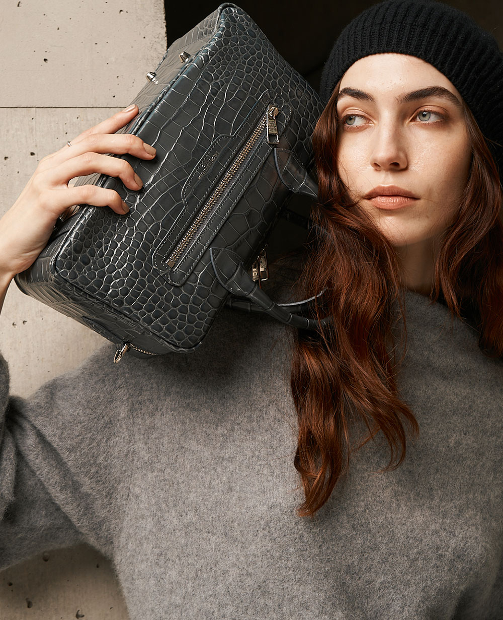 ボストンバッグ レディース 高級 クロコ 型押し レザー ラグジュアリー