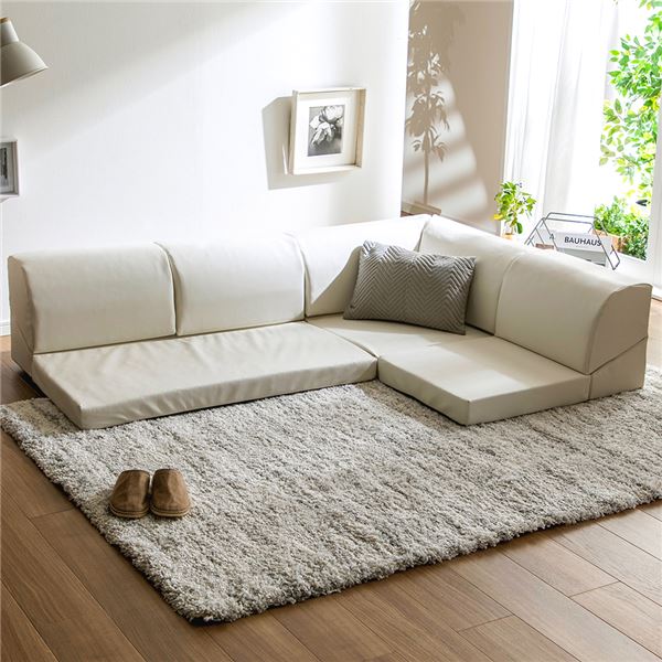 楽天市場】フロア コーナーソファ 3点セット ホワイトレザー調 1人掛け