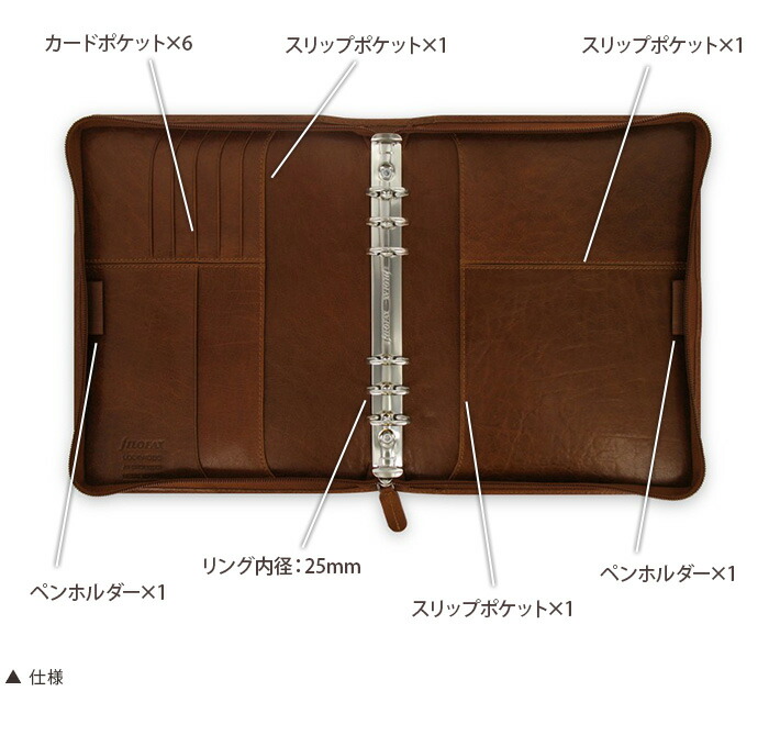 楽天市場】ファイロファックス システム手帳 ロックウッド ジップ