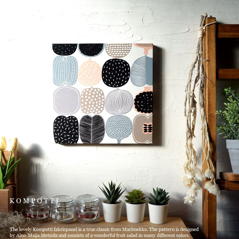 楽天市場】壁掛け 設置簡単 ファブリックパネル 北欧 マリメッコ