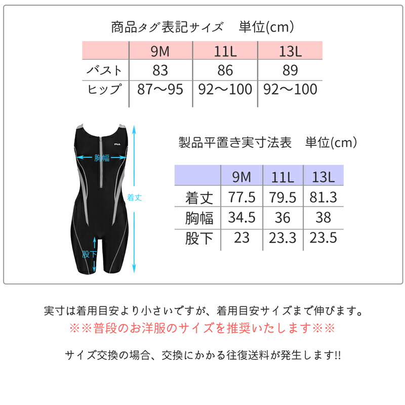 楽天市場】FILA フィラ 大きいサイズ 水着 フィットネス レディース