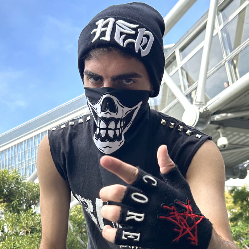 楽天市場】送料無料 SKULL BANDANA スカル バンダナ 【BLACK