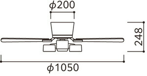 楽天市場】ODELIC シーリングファン 簡易結線型 リモコン付 LED
