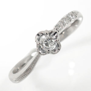 楽天市場】K18 リング ダイヤモンド フラワーリング 18金 WG YG PG