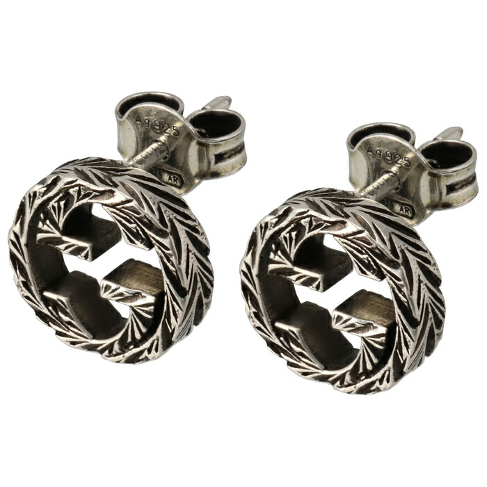 楽天市場】グッチ GUCCI スタッドピアス インターロッキングG エン