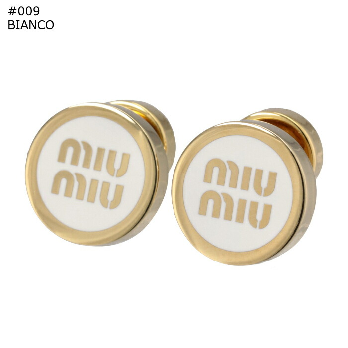 楽天市場】ミュウミュウ MIU MIU ピアス ロゴ エナメルメタル スタッド