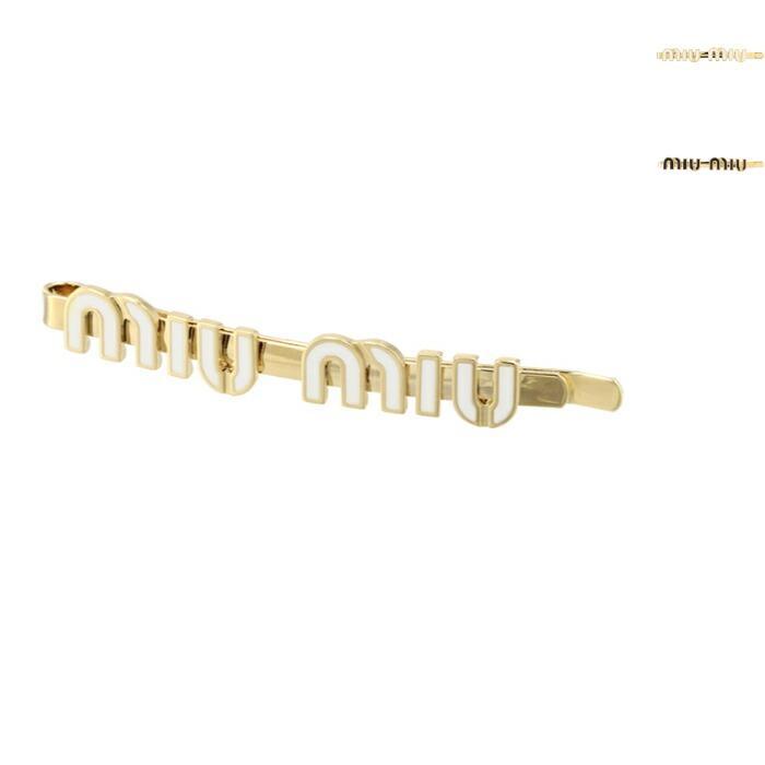 楽天市場】ミュウミュウ MIU MIU ヘアピン エナメルロゴ ヘアクリップ