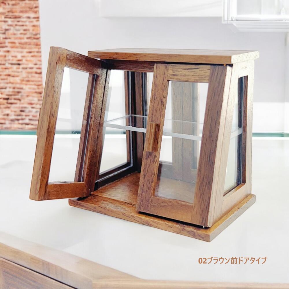 楽天市場】90000280（1点）ミニチュア木製ショーケース 卓上 ガラス