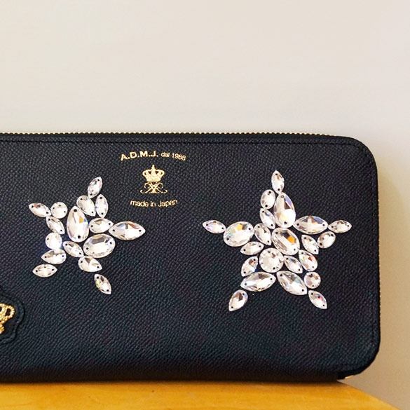 楽天市場】ADMJ 星スワロフスキー 長財布(ad138)(送料無料)(代引手数料