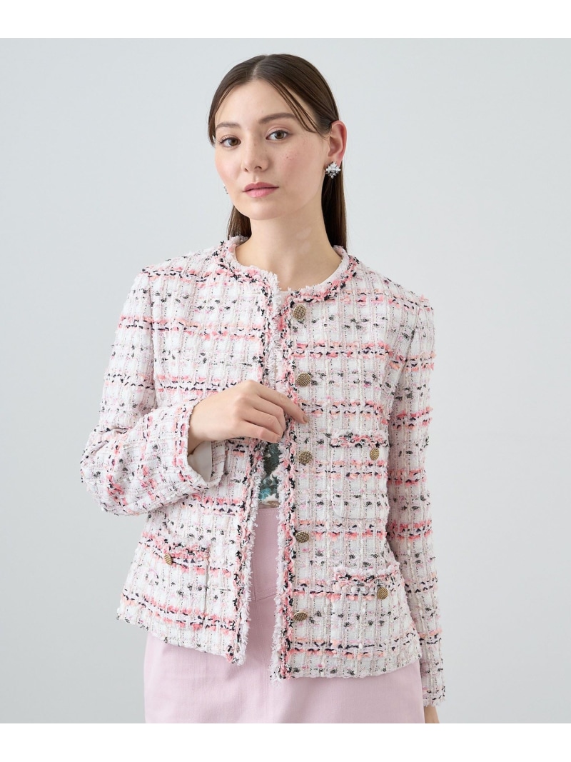 楽天市場】【セットアップ対応商品】コーラルピンクツイードクルー