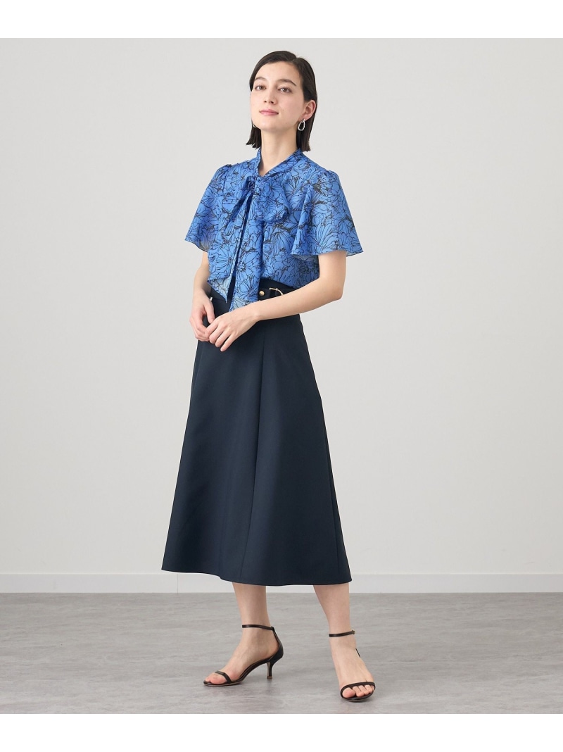 楽天市場】【SALE／50%OFF】ラインフラワープリントボウタイ ブラウス