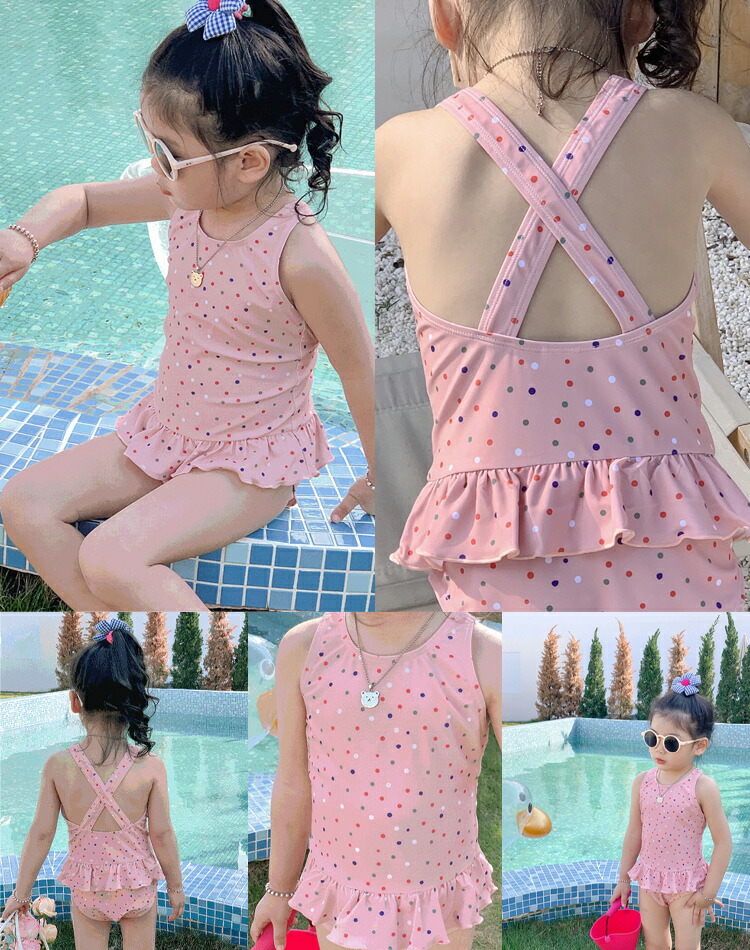 楽天市場】短納期 キッズ 水着 女の子 ワンピース キャップ付き 2点