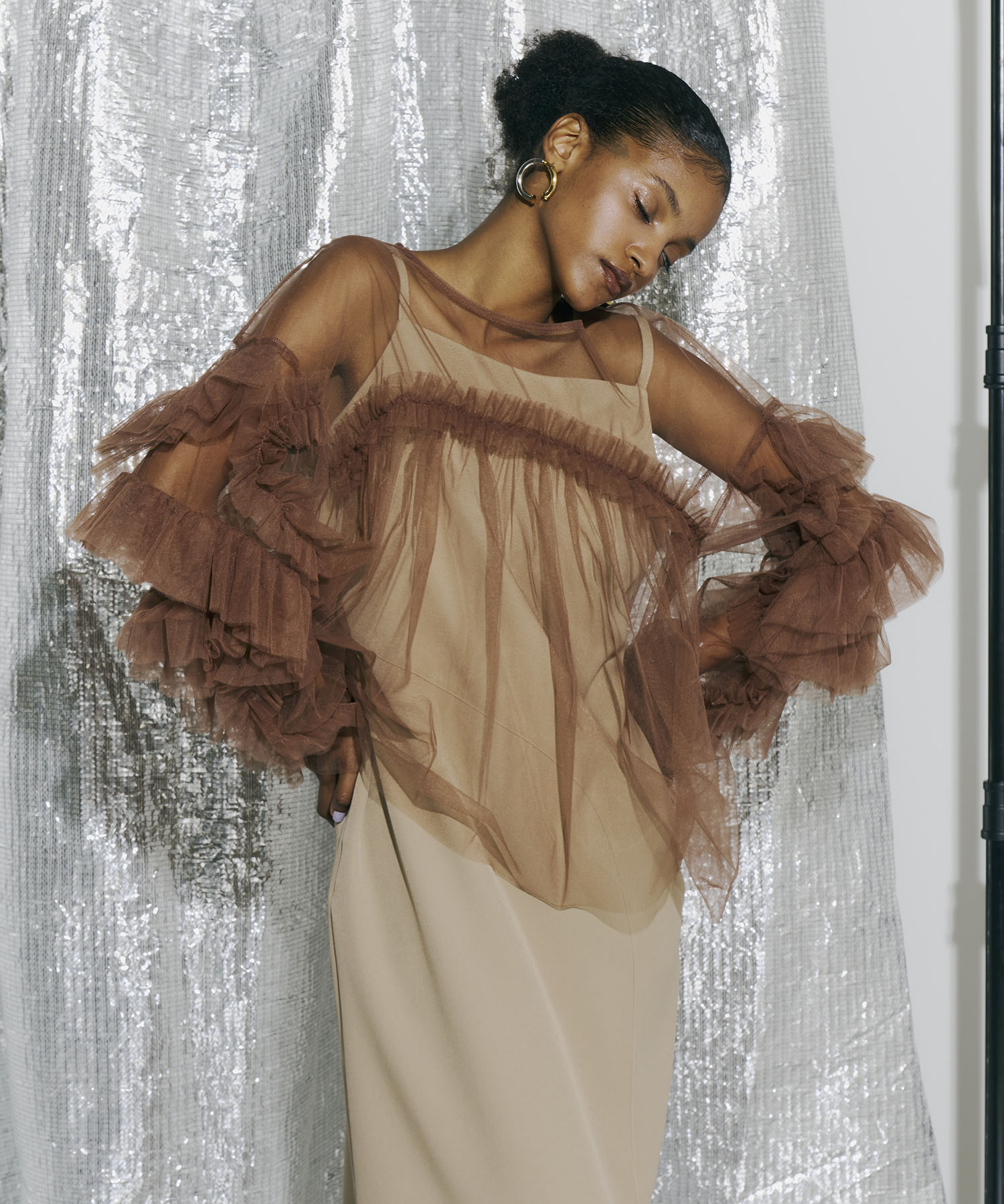 andresd チュールトップス ブラウン andresd チュールトップス