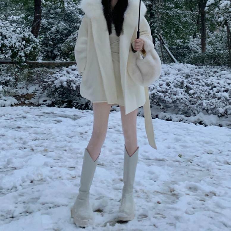 楽天市場】ファーフード付きショートコート アウター レディース