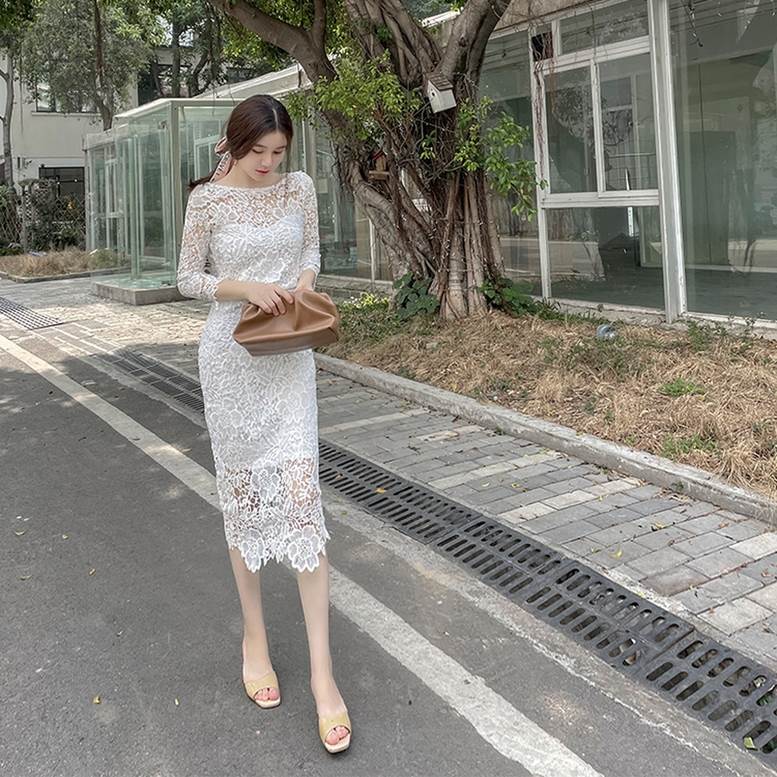 楽天市場】ワンピース レースワンピ レディース 総レース ドレス 半袖