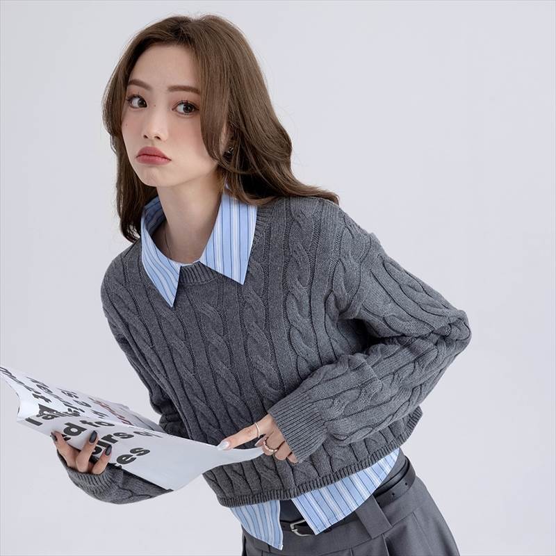 楽天市場】トップス ニット セーター 長袖 レディース ラウンドネック