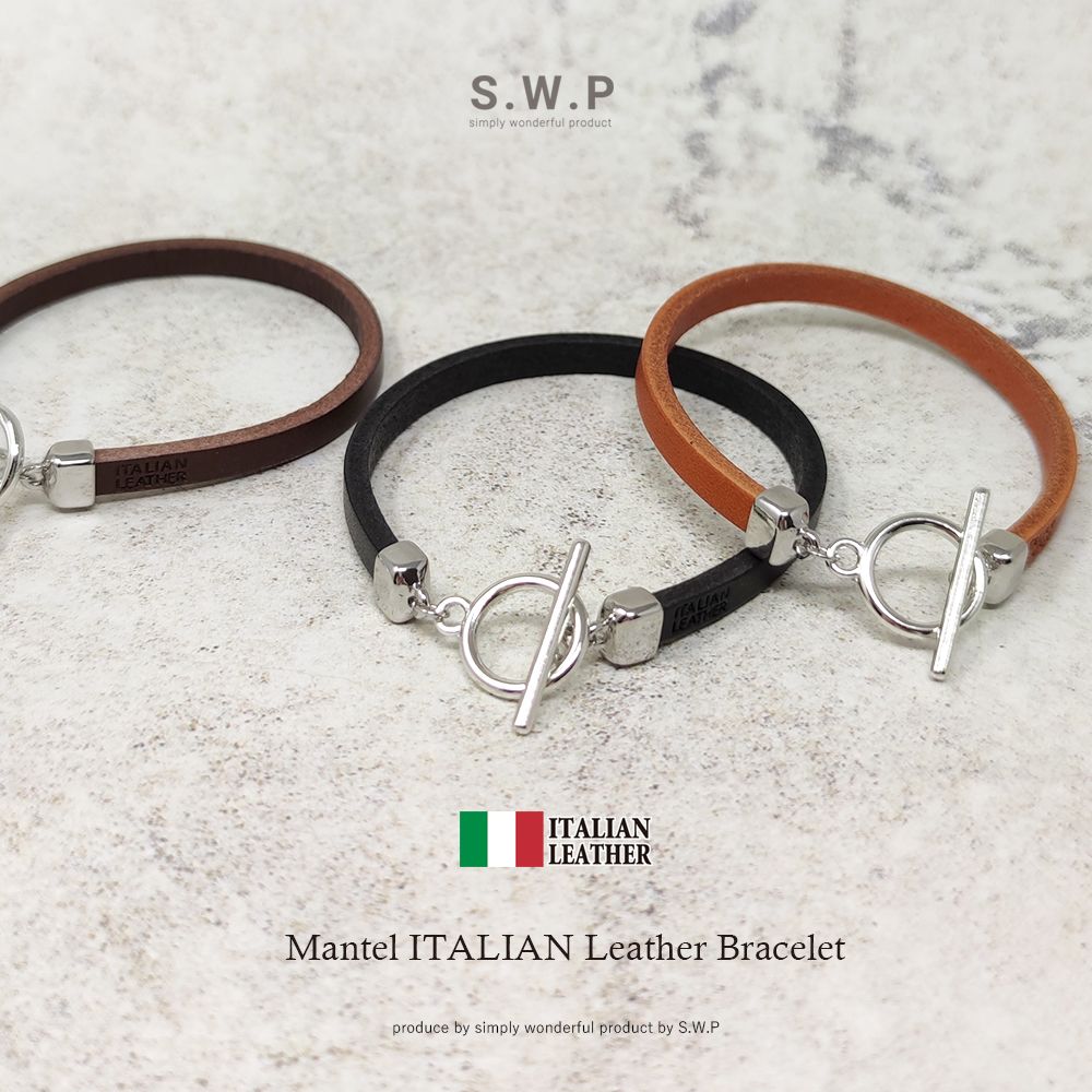 楽天市場】レザーブレスレット イタリアンレザー マンテル マンテル