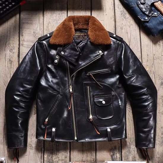 楽天市場】少量生産 革ジャン本革 牛革 カウハイドメンズ レザー