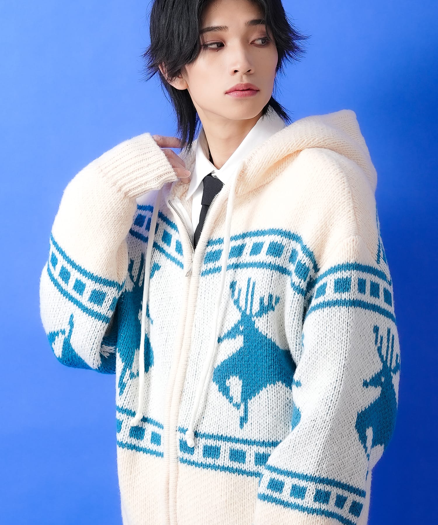 楽天市場】a.p.o.v. ノルディック柄カウチンニットフーディーセーター