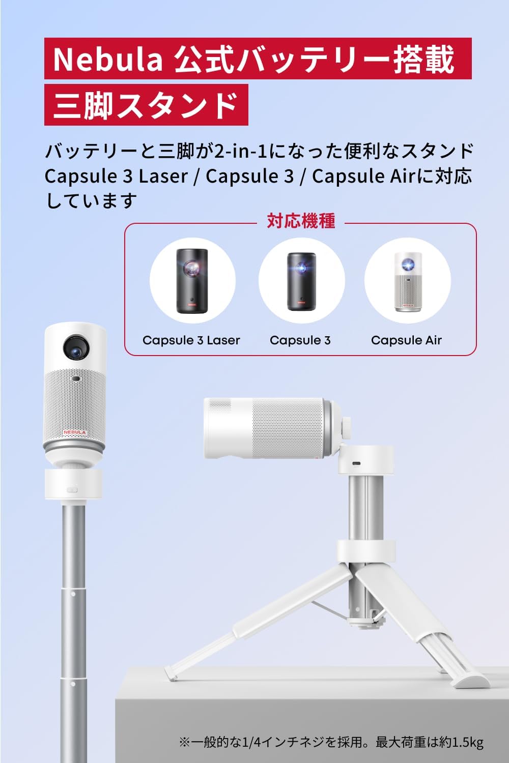 Nebula Capsule 3 Laser 本体と三脚スタンド Amazon | Anker Nebula